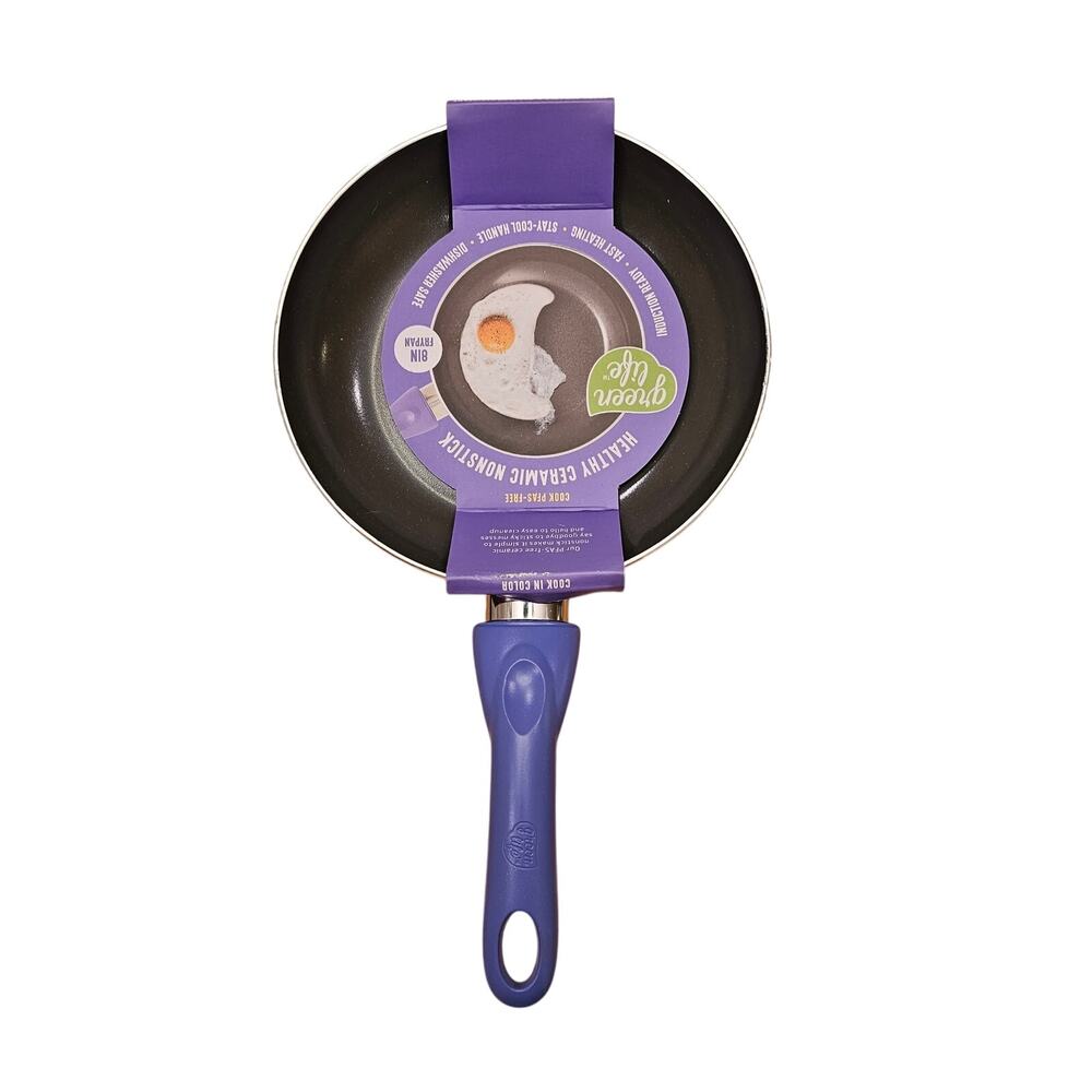 GreenLife Ceramic Non-Stick 8" Open Frypan/Skillet Purple New